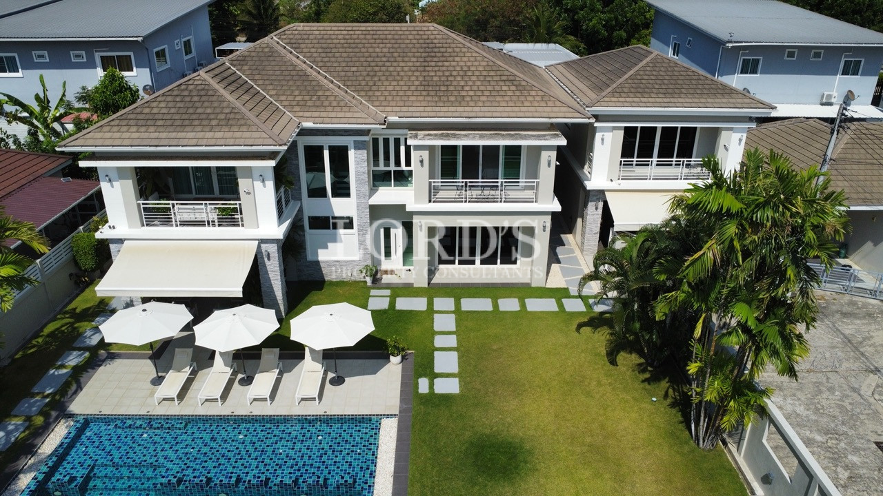 Aerial view of luxury villa complex